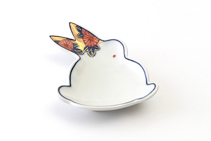 Rabbit-shaped plate [Red/Blue 2-piece set]